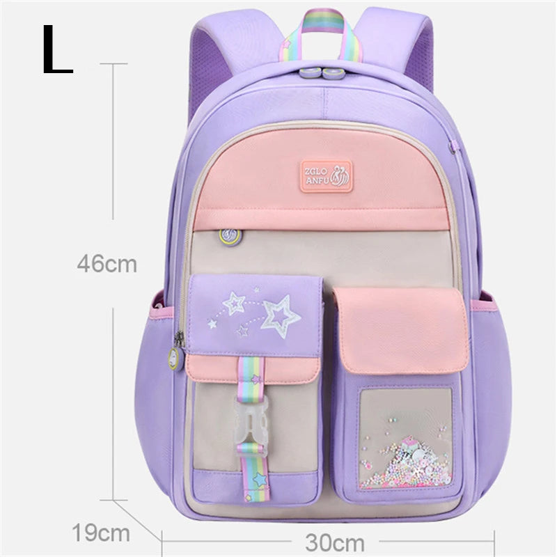 Cute Children School Backpack For Girls Waterproof School Bag Princess Students Backpack Teenager Schoolbag