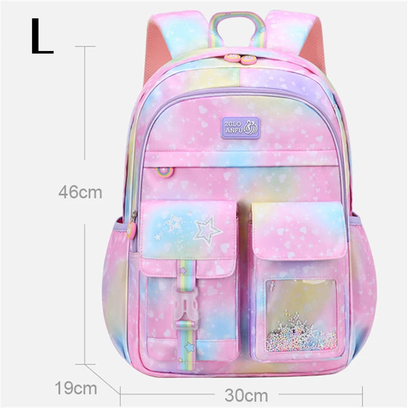 Cute Children School Backpack For Girls Waterproof School Bag Princess Students Backpack Teenager Schoolbag