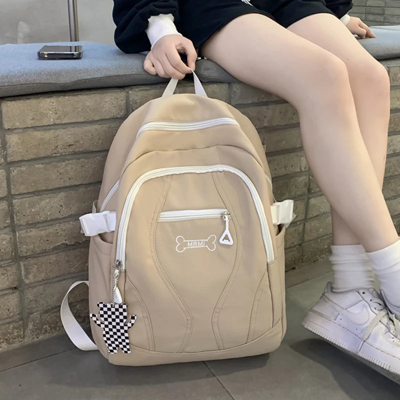 Cute Female Backpack Casual Laptop College Student Rucksack Nylon Teenage Boy Girl School Bag Multi Pocket Women Bagpack 2023