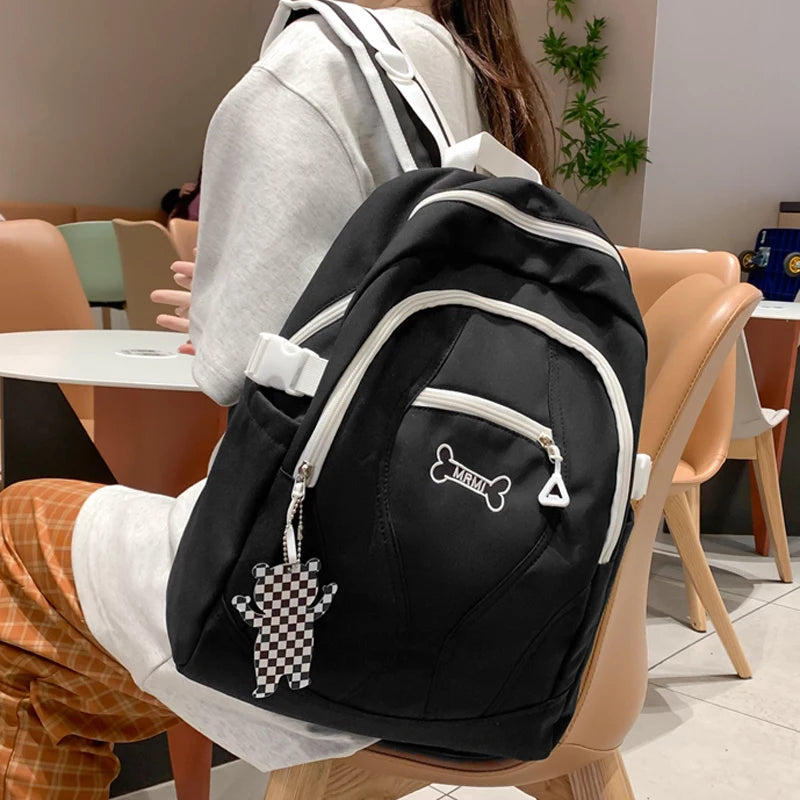 Cute Female Backpack Casual Laptop College Student Rucksack Nylon Teenage Boy Girl School Bag Multi Pocket Women Bagpack 2023