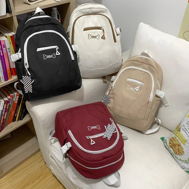 Cute Female Backpack Casual Laptop College Student Rucksack Nylon Teenage Boy Girl School Bag Multi Pocket Women Bagpack 2023
