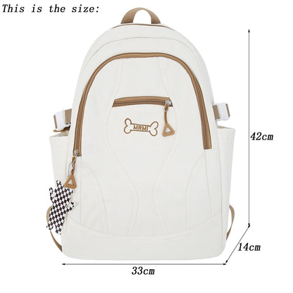 Cute Female Backpack Casual Laptop College Student Rucksack Nylon Teenage Boy Girl School Bag Multi Pocket Women Bagpack 2023