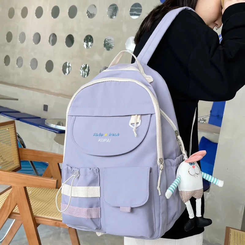 Cute Female College Backpack Trendy Girl Harajuku Travel School Bag Kawaii Ladies Student Backpack Fashion Women Laptop Book Bag