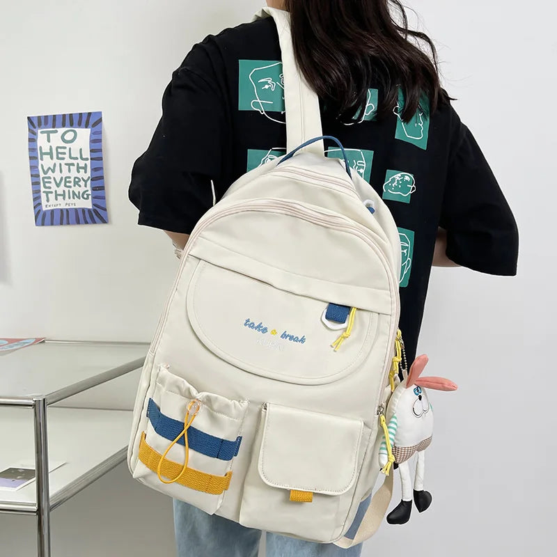 Cute Female College Backpack Trendy Girl Harajuku Travel School Bag Kawaii Ladies Student Backpack Fashion Women Laptop Book Bag