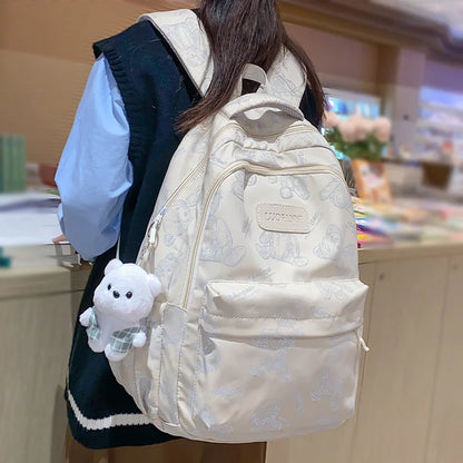 Cute Female Waterproof Printing Laptop College Backpack Girl Travel Leisure School Bag Fashion Women Student Lady Nylon Book Bag