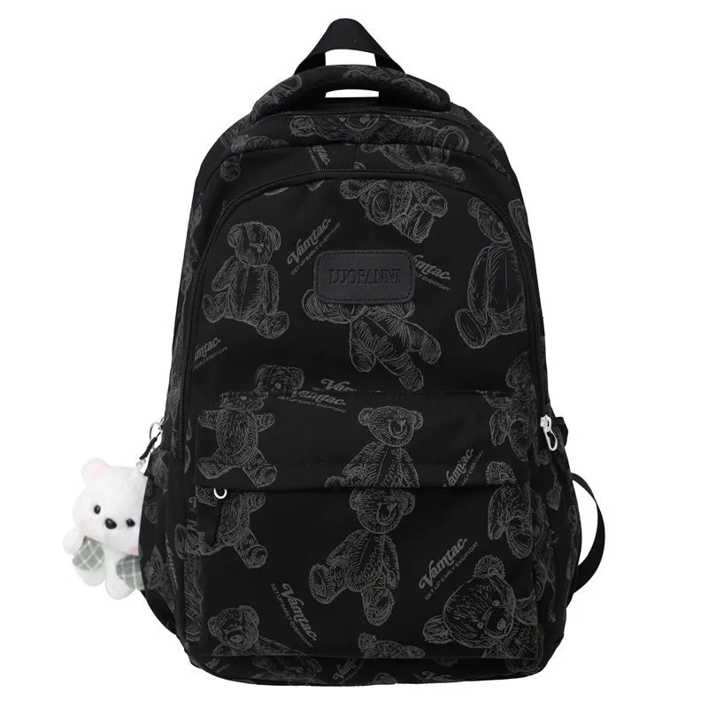 Cute Female Waterproof Printing Laptop College Backpack Girl Travel Leisure School Bag Fashion Women Student Lady Nylon Book Bag