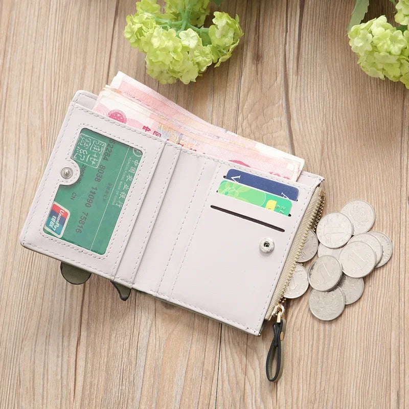Cute Fox Rabbit Embroidered Purse for women 2 Folding Wallet Girls Small Hasp Coin Pocket Purse Female Designer Short Wallets