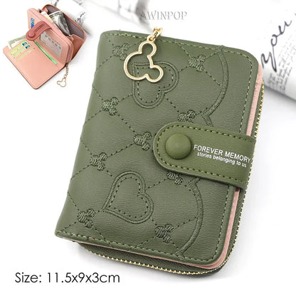 Cute Fox Rabbit Embroidered Purse for women 2 Folding Wallet Girls Small Hasp Coin Pocket Purse Female Designer Short Wallets