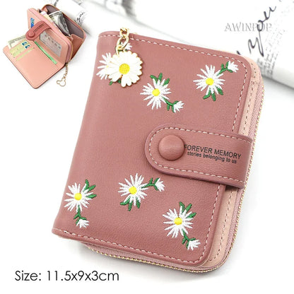 Cute Fox Rabbit Embroidered Purse for women 2 Folding Wallet Girls Small Hasp Coin Pocket Purse Female Designer Short Wallets