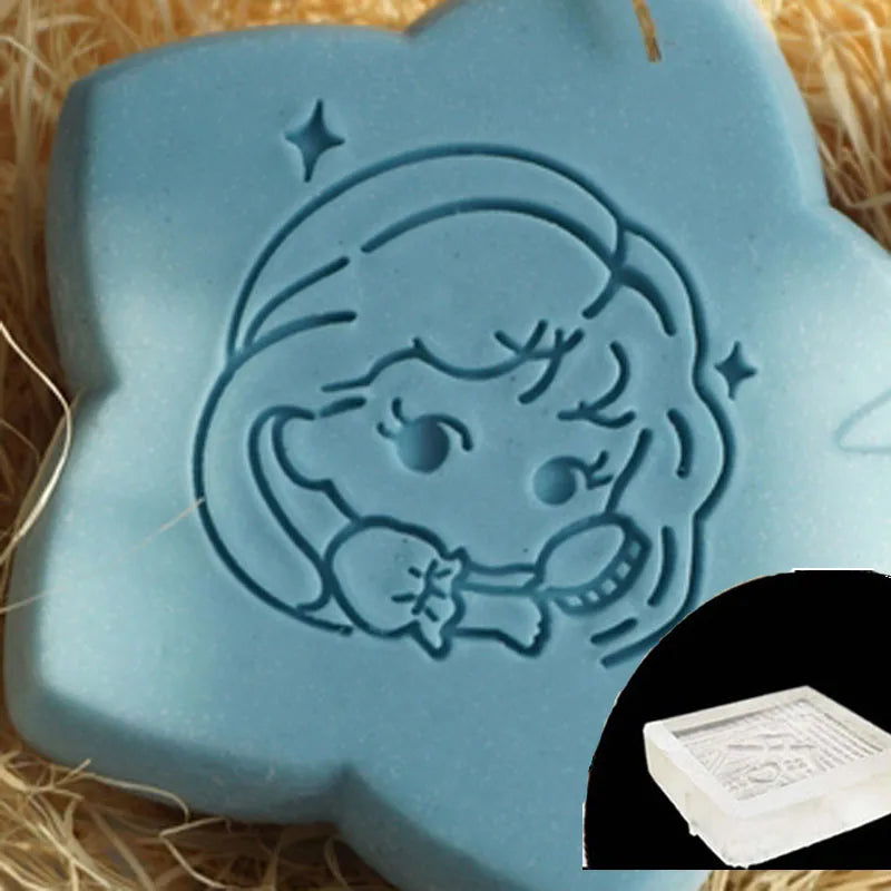 Cute Girls Comb Pattern Stamp Home Cleaning Natural Seal Acrylic Transparent Imprint Soap Stamp For Handmade Making Chapter Tool