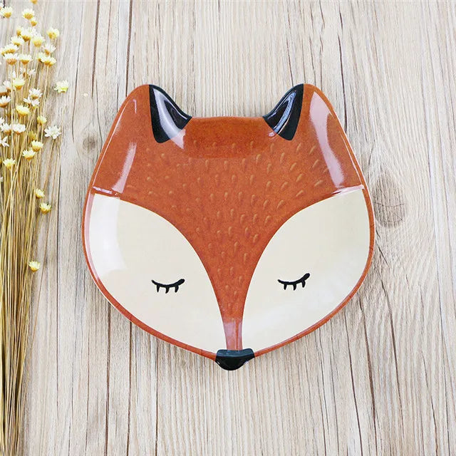 Cute Kids Plate animal shape Owl Dishes and Plates Cake Pastry Melamine Dinner Tableware Saucer Tray Steak Decor Baby Dish