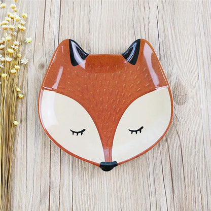 Cute Kids Plate animal shape Owl Dishes and Plates Cake Pastry Melamine Dinner Tableware Saucer Tray Steak Decor Baby Dish