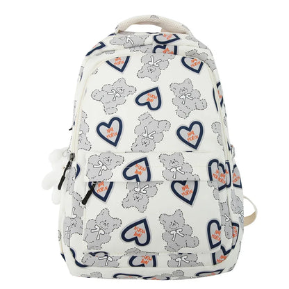 Cute Lady High Capacity Leisure Cartoon Printing College Backpack Trendy Women Fashion Nylon Laptop Book Girl Travel School Bags