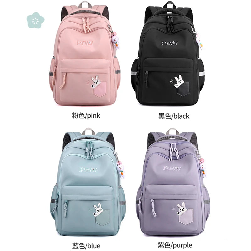 Cute Multiple Pockets Women Backpack Large Capacity Nylon Travel Book Bag Unisex Preppy Schoolbag Student Laptop Backpacks