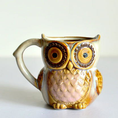 Cute Owl Mugs 300ml Cartoon Coffee Mug Ceramic 3D Animal Milk Tea Cups Breakfast Morning Coffee Mug for Collection Drop Shipping