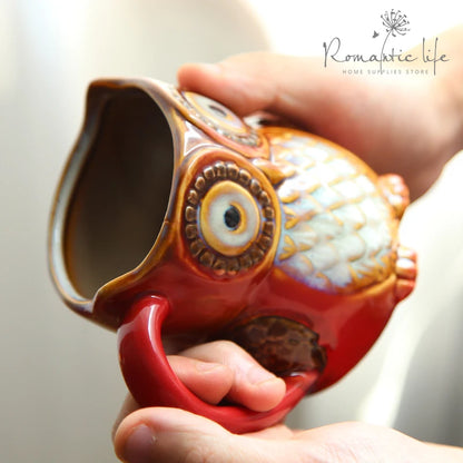 Cute Owl Mugs 300ml Cartoon Coffee Mug Ceramic 3D Animal Milk Tea Cups Breakfast Morning Coffee Mug for Collection Drop Shipping