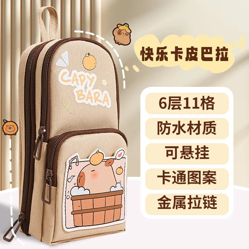 Cute Panda Pencil Case Holder Unique 3D Stand-up Pencil Pouch,Big Capacity Stationery Organizer Bag for Office School Teens