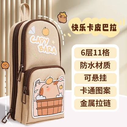 Cute Panda Pencil Case Holder Unique 3D Stand-up Pencil Pouch,Big Capacity Stationery Organizer Bag for Office School Teens