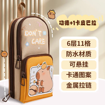 Cute Panda Pencil Case Holder Unique 3D Stand-up Pencil Pouch,Big Capacity Stationery Organizer Bag for Office School Teens