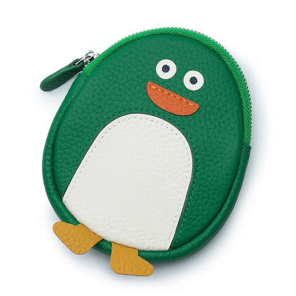 Cute Penguin Coin Purse for Girls Women Genuine Leather Mini Coins Bag Creative Small Storage Bags Kawaii Zipper Purse Wallets
