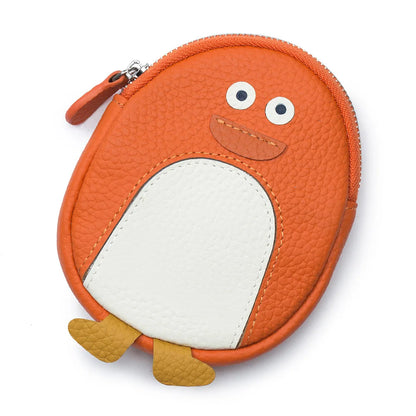 Cute Penguin Coin Purse for Girls Women Genuine Leather Mini Coins Bag Creative Small Storage Bags Kawaii Zipper Purse Wallets