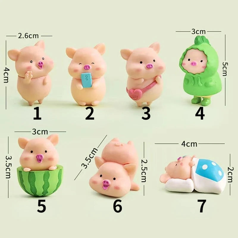 Cute Pig Ornament Kawaii Room Decor Desktop Ornament Accessories Year of The Zodiac Office Decoration Car Decorative Figurines