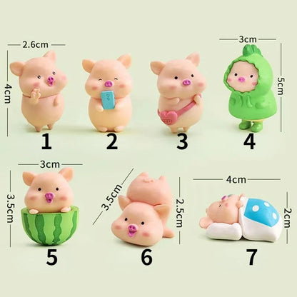 Cute Pig Ornament Kawaii Room Decor Desktop Ornament Accessories Year of The Zodiac Office Decoration Car Decorative Figurines