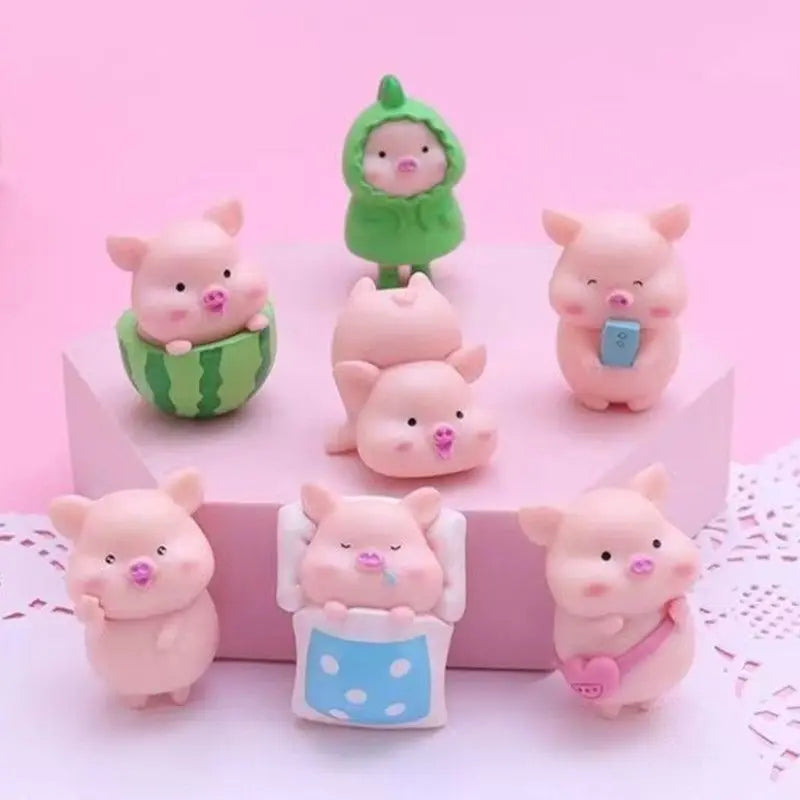 Cute Pig Ornament Kawaii Room Decor Desktop Ornament Accessories Year of The Zodiac Office Decoration Car Decorative Figurines