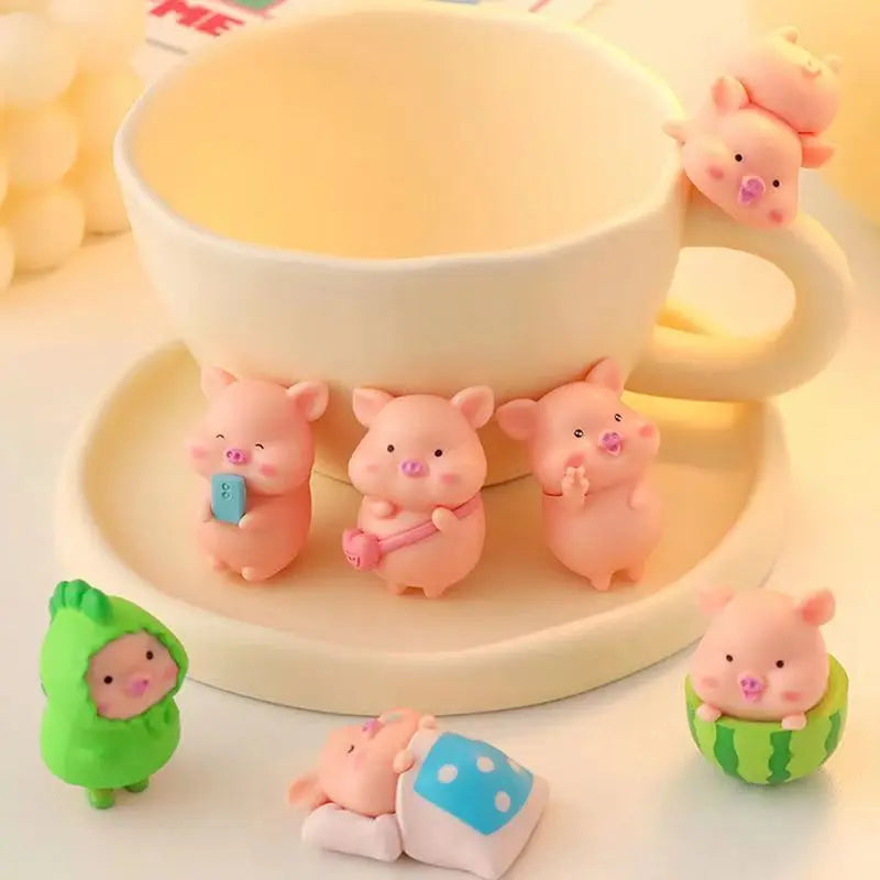 Cute Pig Ornament Kawaii Room Decor Desktop Ornament Accessories Year of The Zodiac Office Decoration Car Decorative Figurines