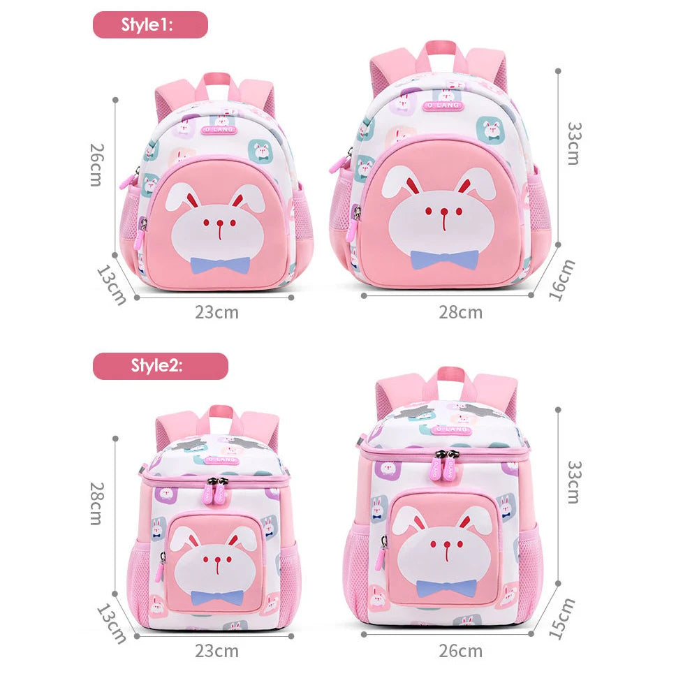 Cute Pink Rabbit School Bags for Girls Nursery School Backpack Kindergarten Kids Bookbag Cartoon Kawaii Bags Mochila Escolar