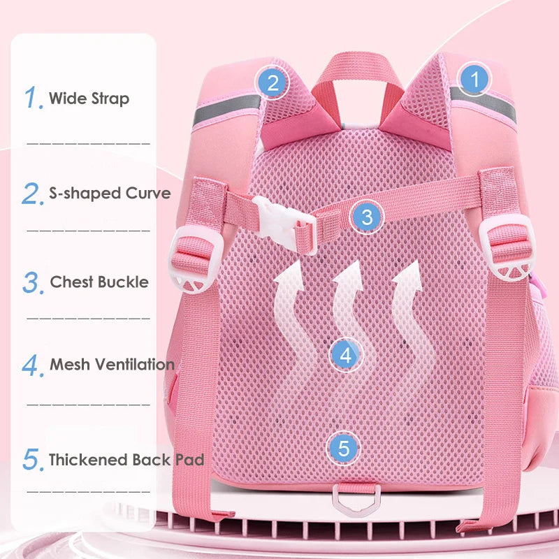 Cute Pink Rabbit School Bags for Girls Nursery School Backpack Kindergarten Kids Bookbag Cartoon Kawaii Bags Mochila Escolar