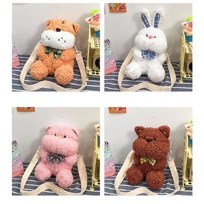 Cute Rabbit Plush Doll Girls Crossbody Bag Bunny Shoulder Bag Mobile Phone Key Storage Handbag Coin Purse