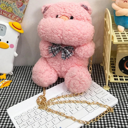 Cute Rabbit Plush Doll Girls Crossbody Bag Bunny Shoulder Bag Mobile Phone Key Storage Handbag Coin Purse