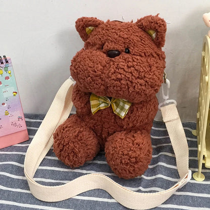 Cute Rabbit Plush Doll Girls Crossbody Bag Bunny Shoulder Bag Mobile Phone Key Storage Handbag Coin Purse