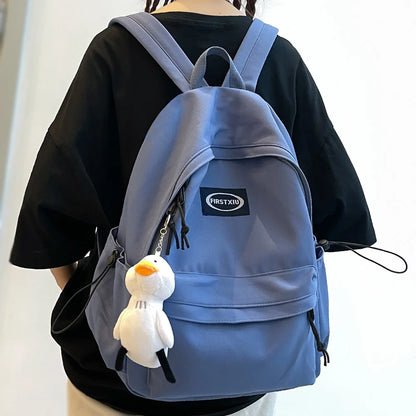 Cute Small Lady Blue Backpack Waterproof Nylon Female Kawaii Bag Teenage Girl School Bag College Student Women Backpacks Fashion