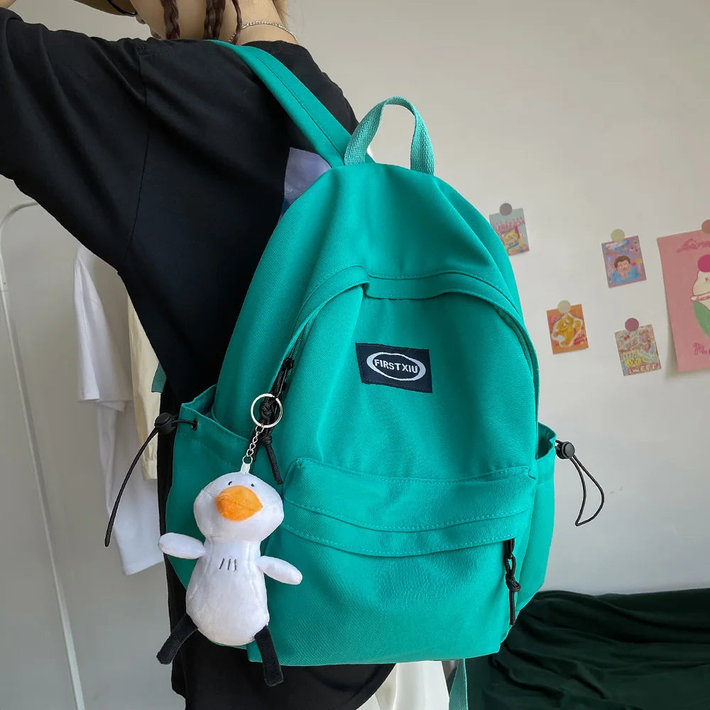 Cute Small Lady Blue Backpack Waterproof Nylon Female Kawaii Bag Teenage Girl School Bag College Student Women Backpacks Fashion