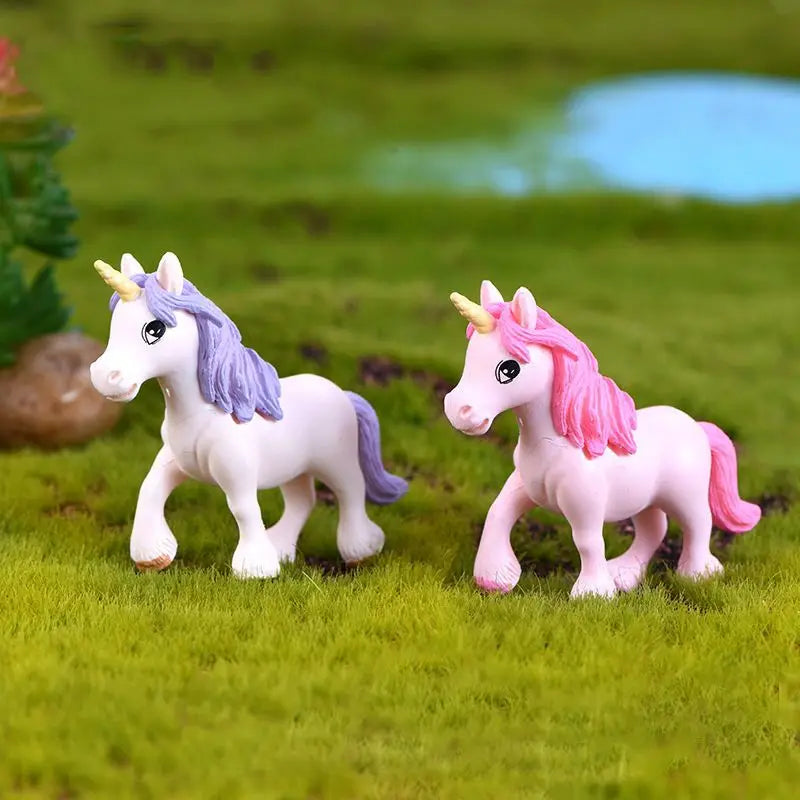 Cute Unicorn Car Ornaments Micro Landscape Bonsai Decoration Desktop Creative Trinket Home Decoration Accessories Figurines