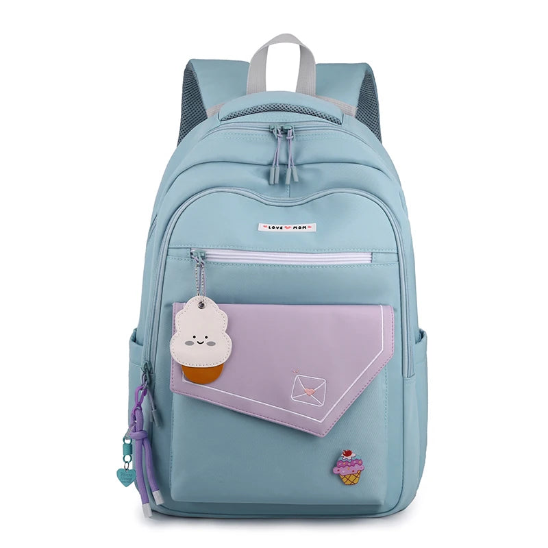Cute Waterproof Travel School Bag Women Nylon Laptop Fashion Ladies Student Girl Boy Book Bag Female College Backpack Trendy