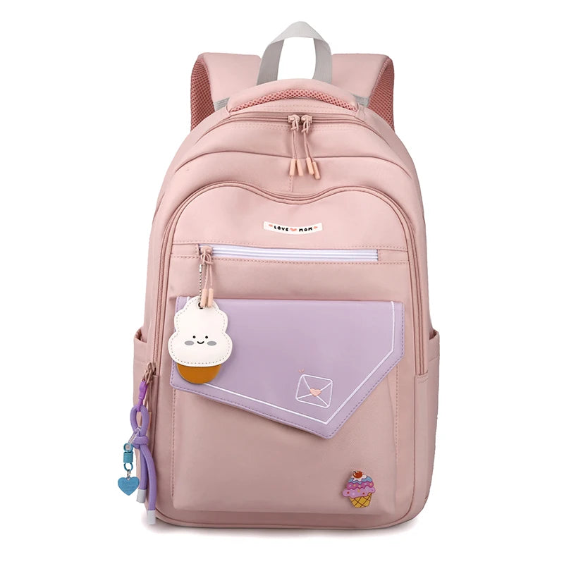 Cute Waterproof Travel School Bag Women Nylon Laptop Fashion Ladies Student Girl Boy Book Bag Female College Backpack Trendy