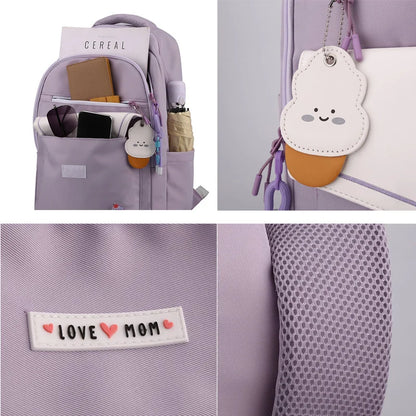 Cute Waterproof Travel School Bag Women Nylon Laptop Fashion Ladies Student Girl Boy Book Bag Female College Backpack Trendy