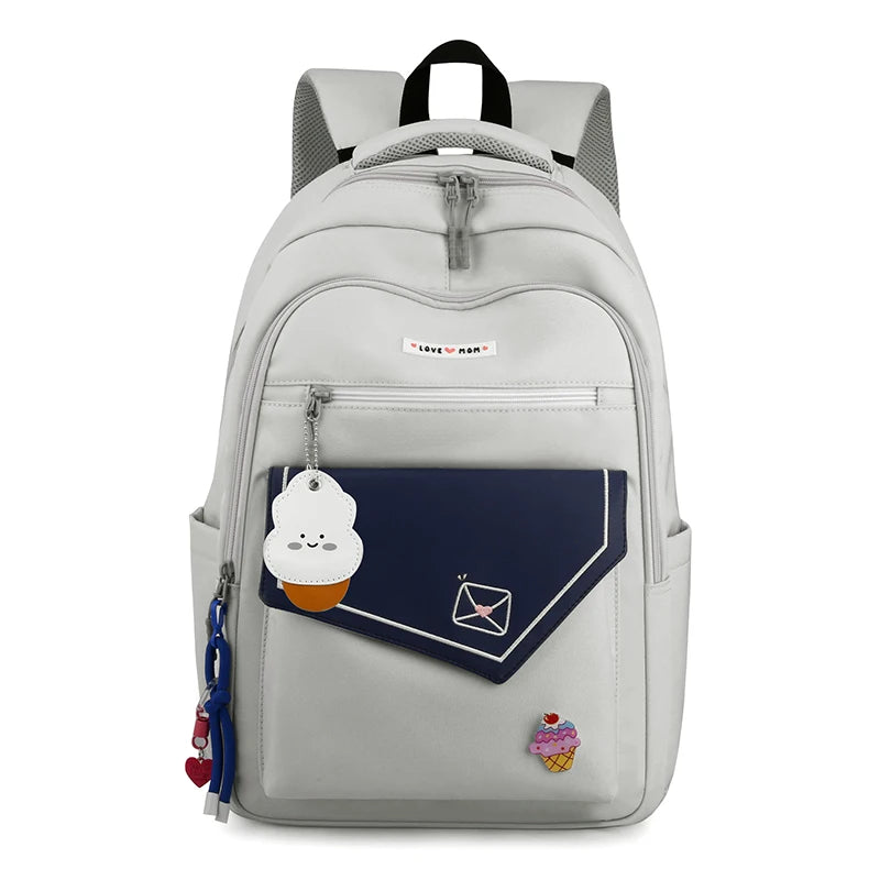 Cute Waterproof Travel School Bag Women Nylon Laptop Fashion Ladies Student Girl Boy Book Bag Female College Backpack Trendy