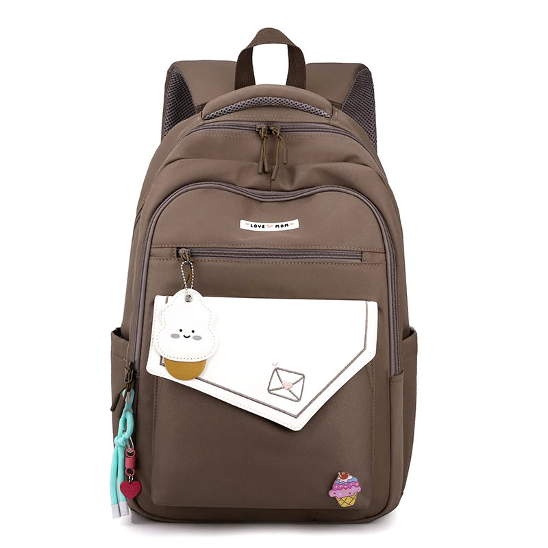 Cute Waterproof Travel School Bag Women Nylon Laptop Fashion Ladies Student Girl Boy Book Bag Female College Backpack Trendy