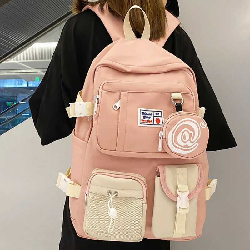Cute Woman Backpack Waterproof Nylon Student Schoolbag For Teenage Girls Boys School Rucksack 2023 High Quality