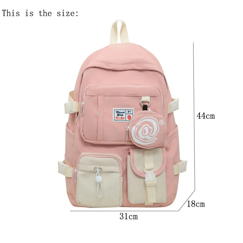 Cute Woman Backpack Waterproof Nylon Student Schoolbag For Teenage Girls Boys School Rucksack 2023 High Quality