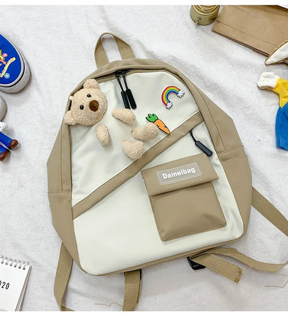 Cute Women Backpacks Student Girls School Bags Teenage School Bags Bear Rainbow Bagpack Transparent Pouch Bags