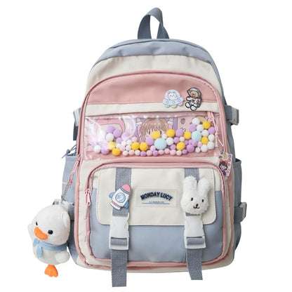 Cute Women Backpacks Waterproof Multi-Pocket Nylon School Backpack for Student Female Girls Kawaii Laptop Book Pack Mochilas