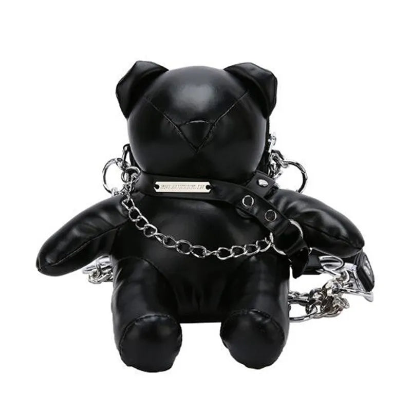 Cute Women Bear Shape Crossbody Bags 2023 Fashion Pu Leather Small Chains Shoulder Purses Party Handbags For Women