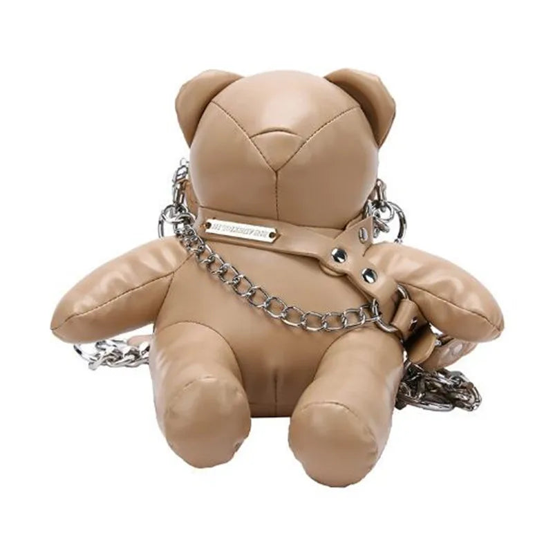 Cute Women Bear Shape Crossbody Bags 2023 Fashion Pu Leather Small Chains Shoulder Purses Party Handbags For Women