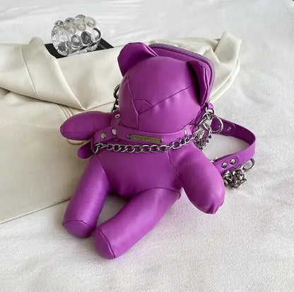 Cute Women Bear Shape Crossbody Bags 2023 Fashion Pu Leather Small Chains Shoulder Purses Party Handbags For Women