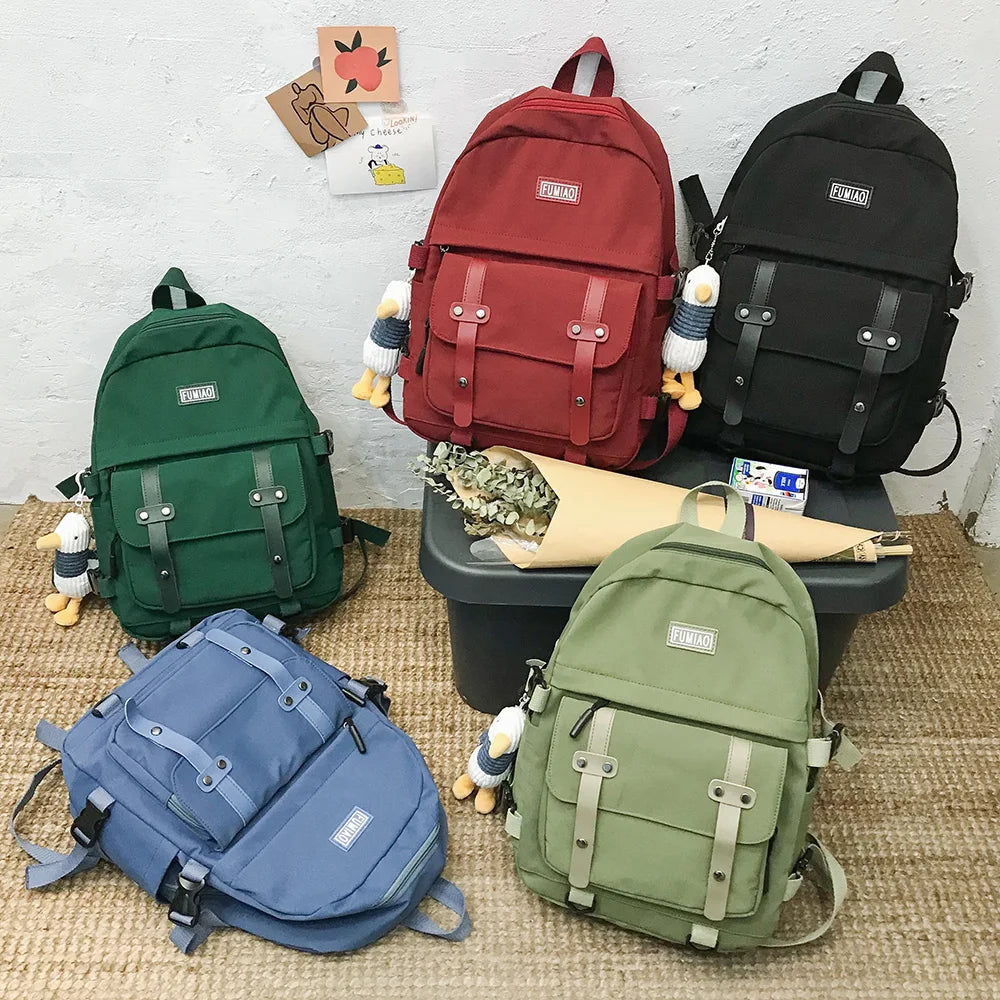 Cute Women Waterproof Nylon Backpack Student School Bag Kawaii Teenage Girl Backpack Fashion Book Bag Travel Bags